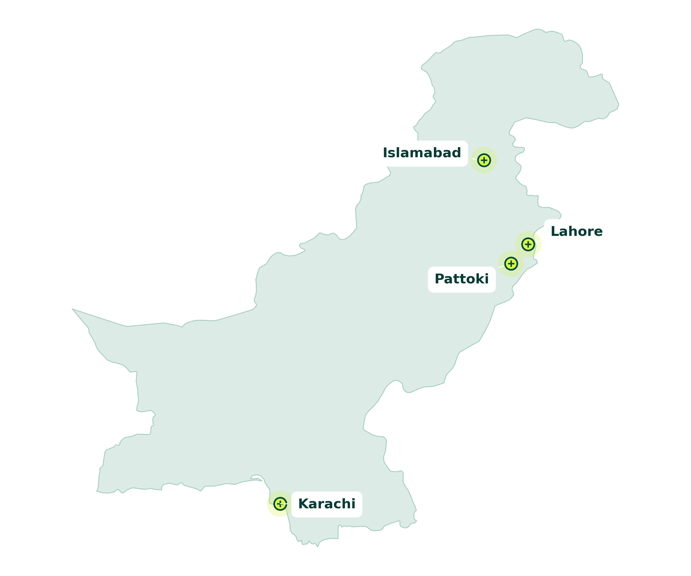 Pakistan project locations map